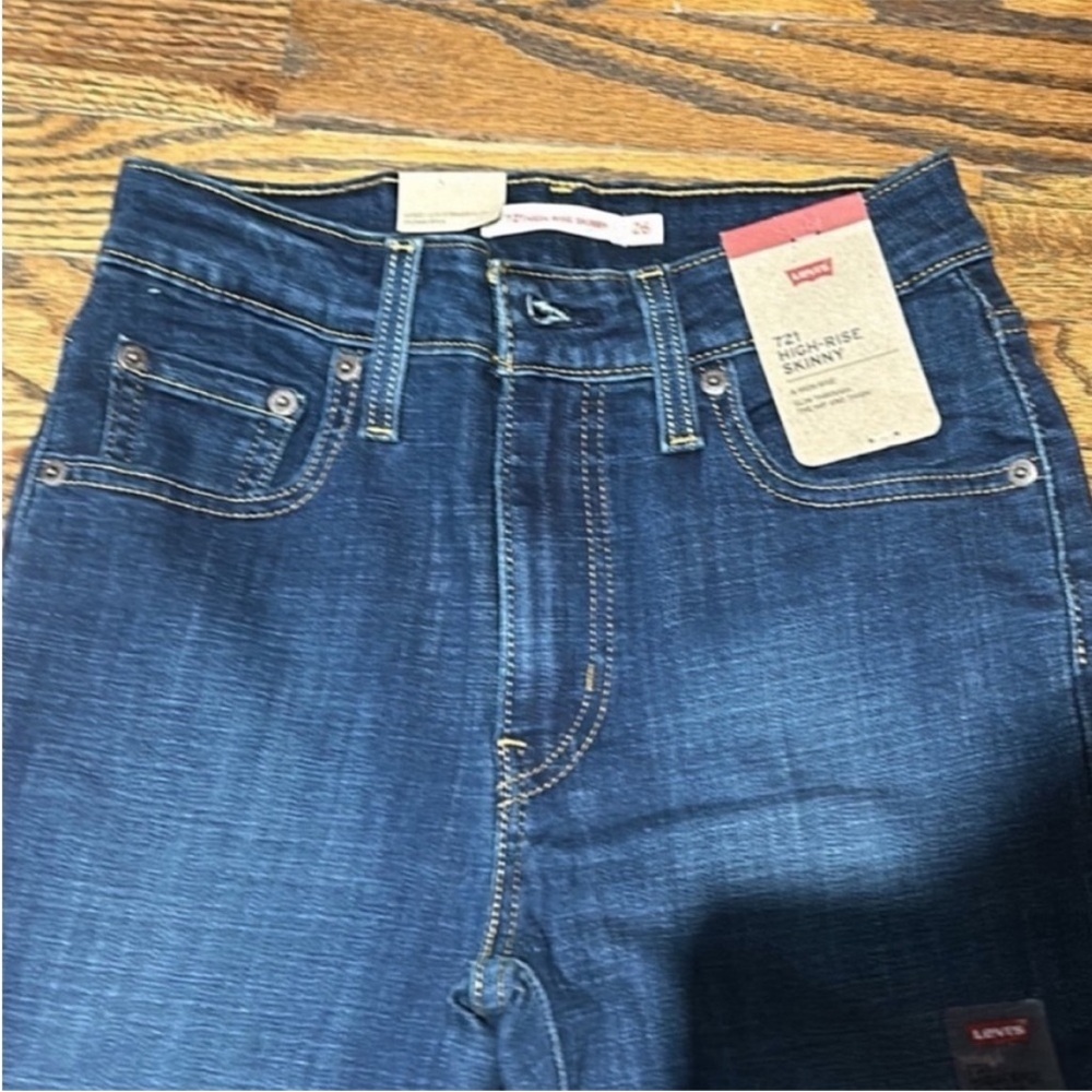 Women's Levi’s 721 High Rise Skinny Blue Jeans - Picture 2 of 8